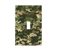Mexpekil Couvercle d'interrupteur à bascule simple motif camouflage vert pour la maison et le bureau