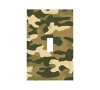 Mexpekil Couvercle d'interrupteur à bascule simple motif camouflage vert pour la maison et le bureau