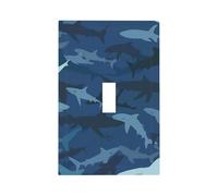 Mexpekil Couvercle d'interrupteur à bascule simple motif requin camouflage pour la maison et le bureau