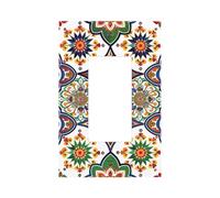 Mexpekil Couvercle d'interrupteur floral géométrique bohème 1 interrupteur à bascule unique plaque murale décorative pour la maison et le bureau