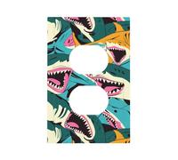 Mexpekil Couvercle d'interrupteur simple en forme de requin - Plaque murale décorative pour la maison et le bureau