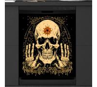 Mexpekil Couvercle magnétique pour lave-vaisselle Motif crâne bohème