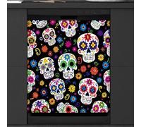 Mexpekil Couvercle magnétique pour lave-vaisselle Motif crâne coloré
