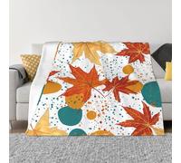 Mexpekil Couverture colorée en forme de feuilles d'érable d'automne - Couverture polaire douce et chaude - Couverture en flanelle décorative pour lit, canapé, voyage, 76 x 102 cm