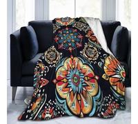 Mexpekil Couverture décorative ethnique mexicaine douce et confortable en flanelle polaire pour canapé, lit, camping, voyage, 102 x 76 cm