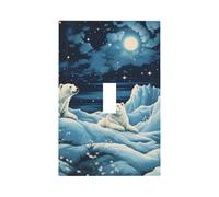 Mexpekil Couverture d'interrupteur en forme d'ours polaire pour interrupteur 1 interrupteur à bascule unique plaque murale décorative pour la maison et le bureau