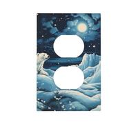 Mexpekil Couverture d'interrupteur en forme d'ours polaire pour interrupteur 1 interrupteur simple duplex, plaque murale décorative pour la maison et le bureau