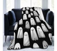 Mexpekil Couverture douce et confortable en flanelle polaire pour canapé, lit, camping, voyage, 125 x 100 cm, blanc