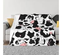 Mexpekil Couverture en flanelle douce et chaude avec imprimé vache mignonne pour lit, canapé, voyage, 125 x 150 cm