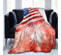 Mexpekil Couverture en flanelle polaire douce et confortable pour canapé, lit, camping, voyage, motif drapeau américain, 125 x 100 cm