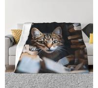 Mexpekil Couverture en polaire douce et chaude avec motif chat 3D - Couverture décorative pour lit, canapé, canapé, voyage - 150 x 200 cm