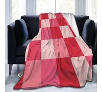 Mexpekil Couverture polaire à motif damier rouge et rose - 101,6 x 76,2 cm - Anti-boulochage - En flanelle confortable - Pour canapé, lit, pique-nique, voyage, lavable en machine