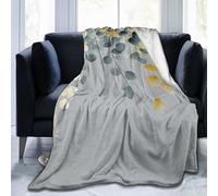 Mexpekil Couverture polaire en flanelle, douce et confortable à suspendre, motif feuilles jaunes, pour canapé, lit, camping, voyage, 150 x 125 cm