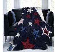 Mexpekil Couverture polaire en flanelle douce et confortable avec motif d'étoiles pour canapé, lit, camping, voyage, 150 x 125 cm