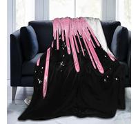 Mexpekil Couverture polaire en flanelle douce et confortable pour canapé, lit, camping, voyage, 150 x 125 cm, rose pailleté