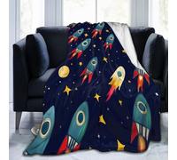 Mexpekil Couverture polaire en flanelle douce et confortable pour canapé, lit, camping, voyage, motif vaisseaux spatiaux, 125 x 100 cm