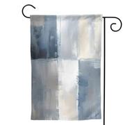 Mexpekil Drapeau de jardin abstrait bleu, gris, blanc, texture artistique, 71,1 x 101,6 cm, double face, drapeau de bienvenue décoratif pour terrasse, cour, pelouse