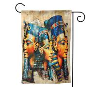 Mexpekil Drapeau de jardin des pharaons antiques de style art égyptien 30,5 x 45,7 cm double face, drapeau de bienvenue décoratif pour terrasse, cour, pelouse