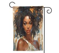 Mexpekil Drapeau de jardin pour femme africaine - 71,1 x 101,6 cm - Double face - Décoration extérieure - Drapeau de bienvenue pour terrasse, cour, pelouse