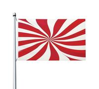 Mexpekil Drapeau double face pour extérieur - Rouge et blanc - 90 x 152 cm - Motif sucre d'orge - Avec œillets métalliques - Pour cour, pelouse, terrasse, décoration d'intérieur