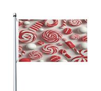 Mexpekil Drapeau double face pour l'extérieur de Noël, motif canne à sucre d'orge, bannière d'extérieur avec œillets métalliques, drapeau de maison pour cour, pelouse, terrasse, décoration d'intérieur