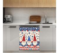 Mexpekil Drapeau étoiles feux d'artifice pour lave-vaisselle, 53,3 x 66 cm, autocollant décoratif pour porte d'entrée, panneau magnétique étanche pour appareil de cuisine