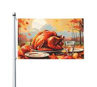 Mexpekil Drapeaux de Turquie - Feuilles d'automne - 1,5 x 0,9 m - Avec œillets - Double face - Bannière décorative pour la coupe du monde de football, la rue, les fêtes, les vacances, la maison