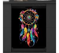 Mexpekil Dreamcatcher Aimant Néon pour lave-vaisselle 53,3 x 66 cm Autocollant décoratif pour porte d'entrée Panneau magnétique étanche