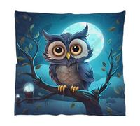 Mexpekil Écharpe carrée en soie mignonne hibou dessin animé lune foulard pour femme bandeau cheveux écharpe en satin bandanas foulard cadeau pour femme