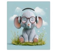 Mexpekil Elephant - Coque magnétique pour écouteurs et lave-vaisselle - 53,3 x 66 cm - Autocollant décoratif pour porte d'entrée - Panneau magnétique étanche