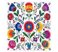 Mexpekil Folk Art Floral Couvercle magnétique pour lave-vaisselle 53,3 x 66 cm Autocollant décoratif pour porte d'entrée étanche Panneau magnétique
