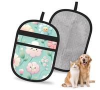 Mexpekil Gant d'épilation pour animaux de compagnie avec fleur mignonne souriante