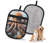Mexpekil Gant d'épilation pour animaux de compagnie, peinture de pieuvre rustique