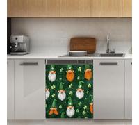 Mexpekil Gnome St Patrick Day Aimant pour lave-vaisselle 53,3 x 66 cm Autocollant décoratif pour porte d'entrée Panneau magnétique étanche