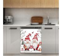 Mexpekil Gnomes de Noël - Aimant de lave-vaisselle - 53,3 x 66 cm - Autocollant décoratif pour porte d'entrée - Imperméable - Panneau magnétique