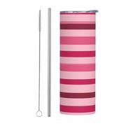 Mexpekil Gobelet isotherme de 591 ml avec paille et couvercle en acier inoxydable - Tasse à café glacé - Tasse à café glacé - Tasse de voyage étanche - Bouteille d'eau thermique - Cadeau pour homme et