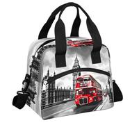 Mexpekil Grand sac à déjeuner isotherme pour homme et femme - Étanche - Portable - Sac de pique-nique avec bandoulière réglable - 13,8 l (bus de New York)