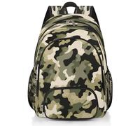 Mexpekil Grand sac à dos d'école camouflage militaire pour filles, garçons, enfants, sac à dos imperméable pour ordinateur portable pour femme et homme, sac à dos léger pour randonnée, voyage, 43,2 cm