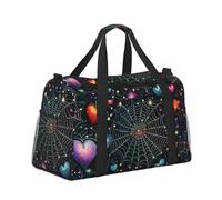 Mexpekil Grand sac de sport à main imperméable et pliable, Galaxy Neon Heart, Taille unique