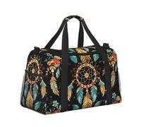 Mexpekil Grand sac de sport à main imperméable pliable pour voyage, sport, gym, danse, Attrape-rêves Boho Floral, Taille unique