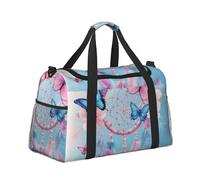 Mexpekil Grand sac de sport à main imperméable pliable pour voyage, sport, gym, danse, Attrape-rêves en plumes papillons, Taille unique
