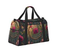 Mexpekil Grand sac de sport à main imperméable pliable pour voyage, sport, gym, danse, Attrape-rêves Forêt de roses, Taille unique