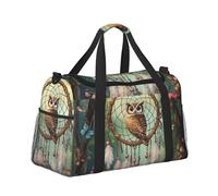 Mexpekil Grand sac de sport à main imperméable pliable pour voyage, sport, gym, danse, Attrape-rêves Hibou Forêt, Taille unique