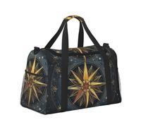 Mexpekil Grand sac de sport à main imperméable pliable pour voyage, sport, gym, danse, Constellations lumineuses de boussole, Taille unique