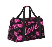 Mexpekil Grand sac de sport à main imperméable pliable pour voyage, sport, gym, danse, Cœur d'amour Saint-Valentin, Taille unique
