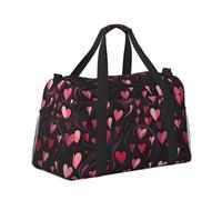 Mexpekil Grand sac de sport à main imperméable pliable pour voyage, sport, gym, danse, Cœurs Noirs Amour, Taille unique