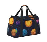 Mexpekil Grand sac de sport à main imperméable pliable pour voyage, sport, gym, danse, Dessin animé Planètes Soleil, Taille unique