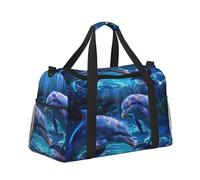 Mexpekil Grand sac de sport à main imperméable pliable pour voyage, sport, gym, danse, Deux dauphins, Taille unique