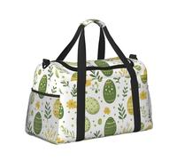 Mexpekil Grand sac de sport à main imperméable pliable pour voyage, sport, gym, danse, Feuilles d'œufs jaunes verts, Taille unique