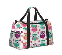 Mexpekil Grand sac de sport à main imperméable pliable pour voyage, sport, gym, danse, Hiboux de couleur vive, Taille unique